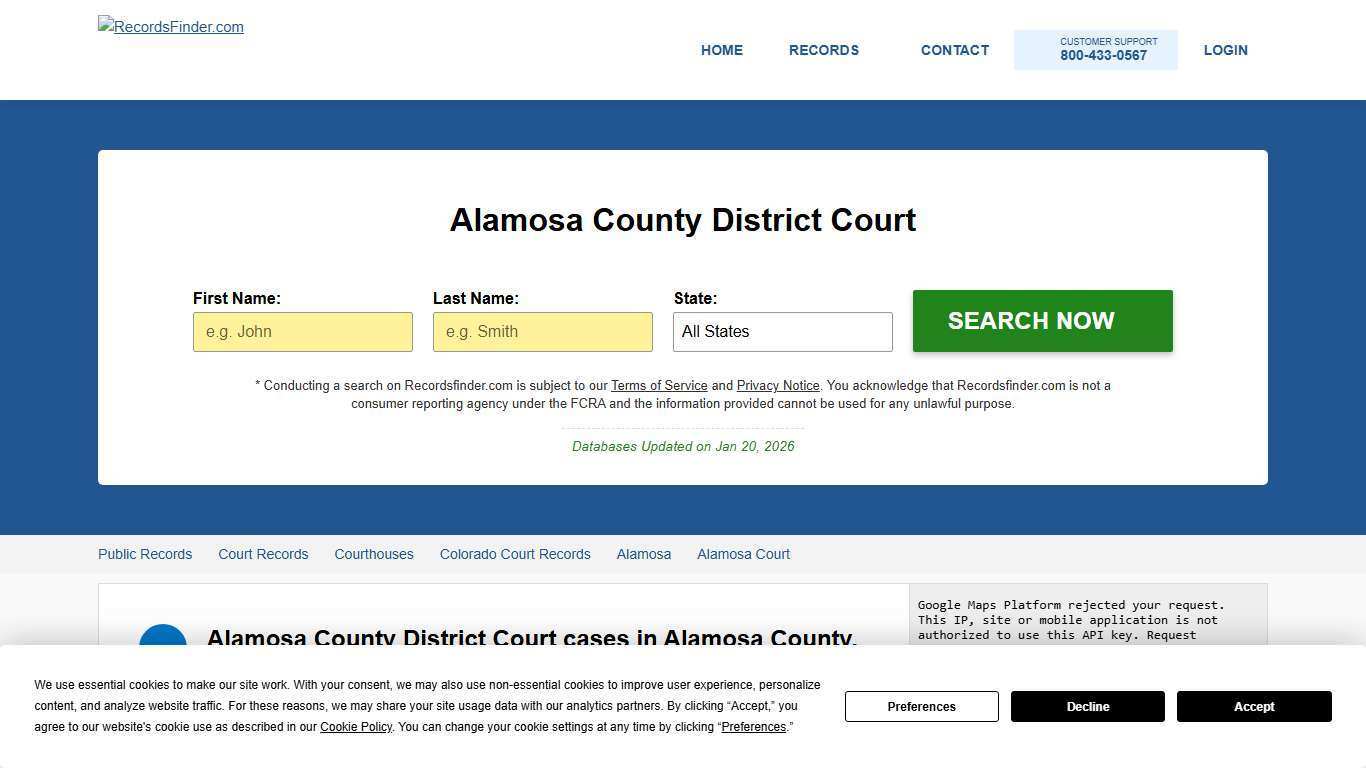 Search Alamosa County District Court, CO Cases and Records